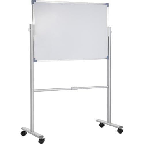 Mobile Magnetic Whiteboard 24x36 Inch Dual Side 360 Rotate with Wheels
