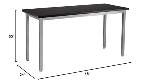 NPS SLT 9 Series 24x48" Metal Science Lab Table with Chem-Res Top in Black
