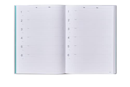 ADDITIO - Classroom Journal for Teachers | Day Page | Daily Course Schedule | Size 22.5 x 30.5 cm | Spanish | Blue