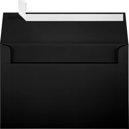 LUXPaper A9 Invitation Envelopes | Peel & Press | 5 3/4" x 8 3/4" | Black Linen| 80lb. Text | 500 Qty