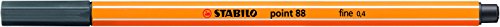 STABILO Point 88-0.4mm Fineliner - Box of 10 Pens - Deep Cold Grey