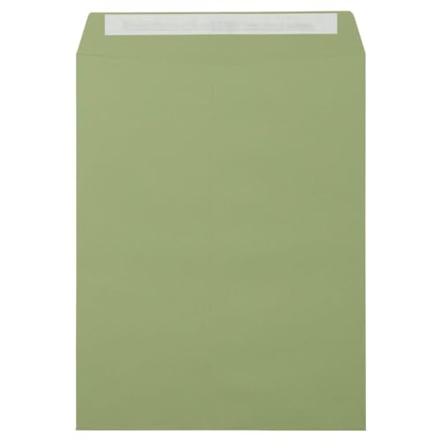 LUXPaper 10 x 13 Open End Envelopes | Peel & Press | Avocado Green | 70lb. Text | 500 Qty