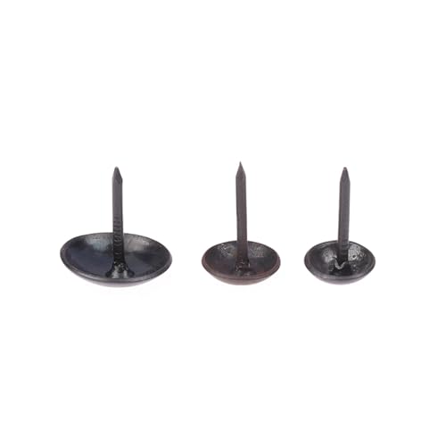 CLENEA 100PCS Black Round Head Metal Pushpins Upholstery Nails Vintage Tacks Stud Decor(0.7 * 1.3cm)