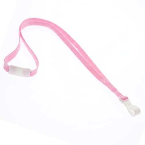 Specialist ID Bulk 100 Pack - MRI Safe ID Lanyards (No Metal) with Plastic No Twist Clip & Safety Breakaway Clasp - Badge Holder (Pink)