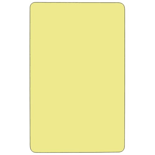 Flash Furniture Wren 24''W x 48''L Rectangular Yellow Thermal Laminate Activity Table - Height Adjustable Short Legs