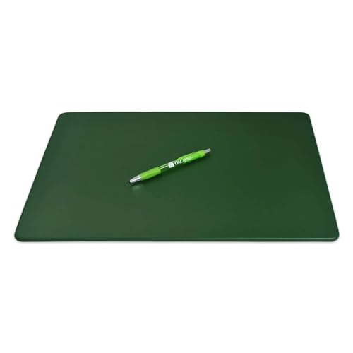 DACASSO Leather Desk Pad Without Side Rails - Luxury Leather Desk Blotter for Writing - Executive Desk Surface Protector - (Dark Green, 17 x 14)