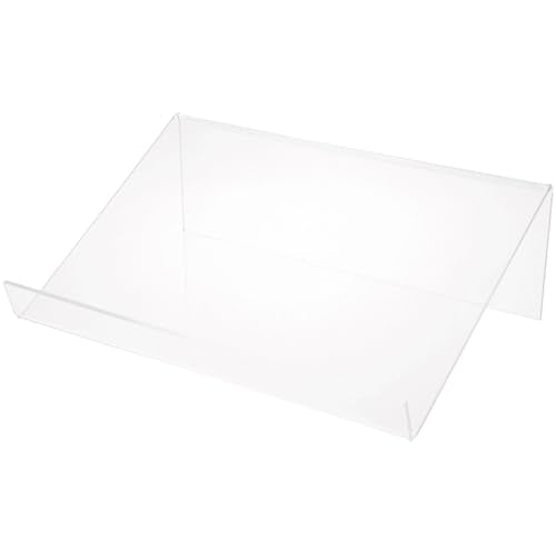 Plymor Clear Acrylic Slightly Elevated Book Display Stand with 1.75" Ledge, 15" W x 10" D x 5" H, Pack of 2