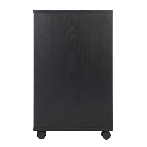 Furnifact 2 Section Mobile Filing Cabinet, Black, 3 Drawers, File Storage, Adjustable Shelf, Rolling Casters, Office Furniture