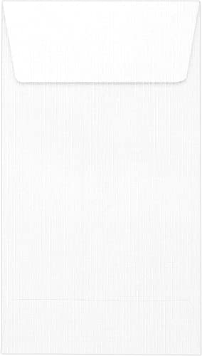 LUXPaper #5 1/2 Coin Envelopes | Peel & Press | 3 1/8" x 5 1/2" | White Linen | 80lb. Text | 500 Qty