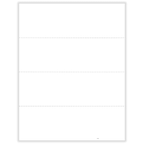 ComplyRight W-2 Blank Tax Form, 4-Up, Horizontal, with Backer Instructions and Stub, Pack of 500 Forms, Tax Preparer Supplies