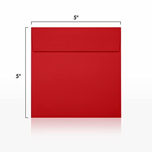 LUXPaper Square Invitation Envelopes | Peel & Press | 5" x 5" | Ruby Red | 80lb. Text | 500 Qty