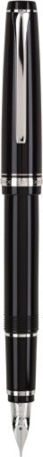 PILOT Namiki Falcon Collection Fountain Pen, Black Barrel with Rhodium Accents, Soft Medium Nib (60742)