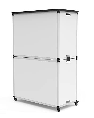 LUXOR MBSCB07 Modular Classroom Bookshelf - Wide Stacked Modules with Casters and Tabletop