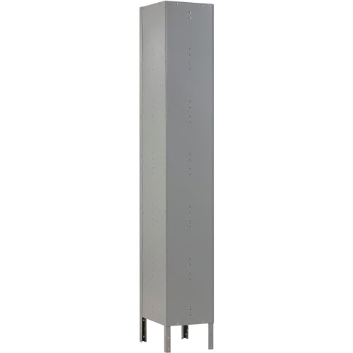Global Industrial 3-Tier 3 Door Locker, 12" W x 15" D x 78" H, Gray, Unassembled