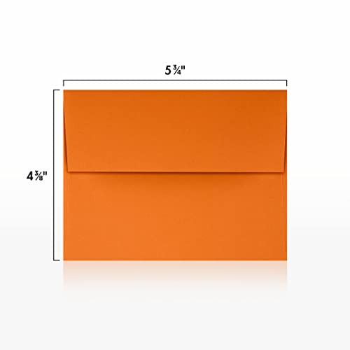 LUXPaper A2 Invitation Envelopes | Peel & Press | 4 3/8" x 5 3/4" | Mandarin Orange | 80lb. Text | 1,000 Qty