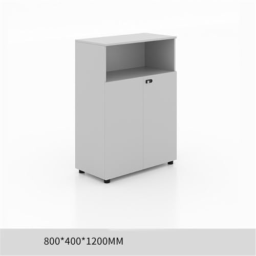 YXIANG56Q Filing Cabinet Medium White Double Door Cabinet with Partition Office File Short Cabinet with Lock Raised Legs Storage Cabinet