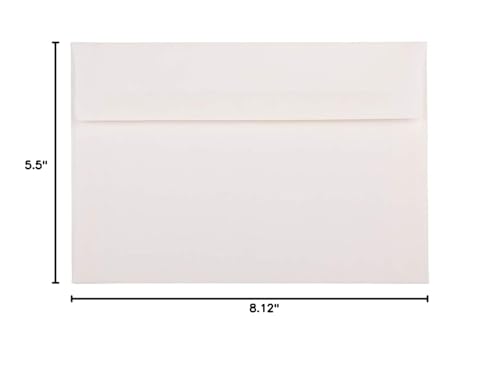 JAM PAPER A8 Strathmore Invitation Envelopes - 5 1/2 x 8 1/8 - Bright White Linen - Bulk 250/Box