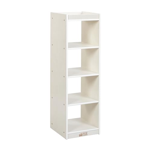 ECR4Kids 4-Cube Double-Sided Vertical Storage Organizer, Classroom Furniture, White Wash