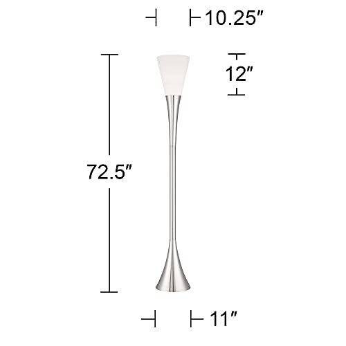 Piazza 72 1/2" Tall Brushed Nickel Modern Torchiere Floor Lamp