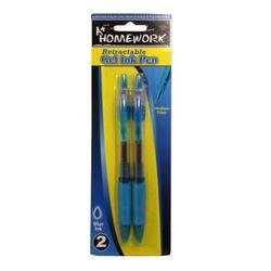 A+ Homework Retractable Gel Pens - 2 pack - Blue Ink