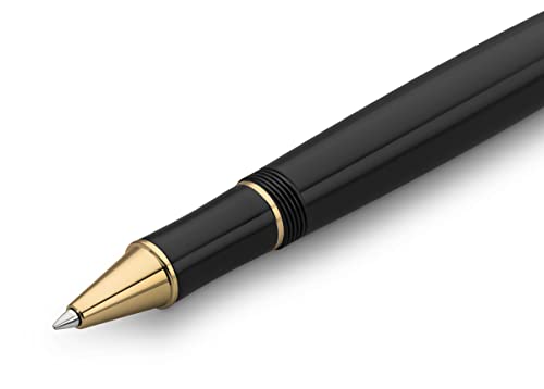 Kaweco DIA2 Gel/Ballpoint Pen Gold I Pen Including 0.7 mm Rollerball Pen Refill in Classic Design with Ceramic Ball I Nostalgic Acrylic Gel Roller 16 cm I Gold