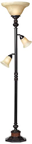 Regency Hill Sonnett 72" Tall 3-Light Torchiere Floor Lamp Living Room