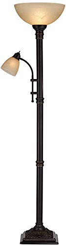 Regency Hill Garver 72 1/2" Tall Bronze Side Light Torchiere Floor Lamp