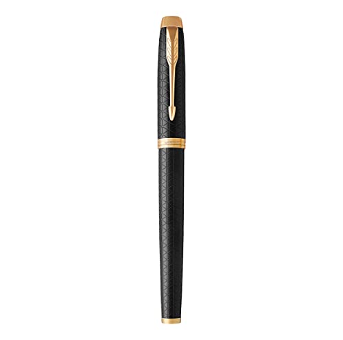 PARKER IM Fountain Pen, Premium Black, Fine Nib with Blue Ink Refill (1931646)