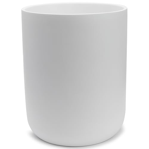 YEW DESIGN Matte White Round 2 Gallon Trash Can for Home and Bathroom
