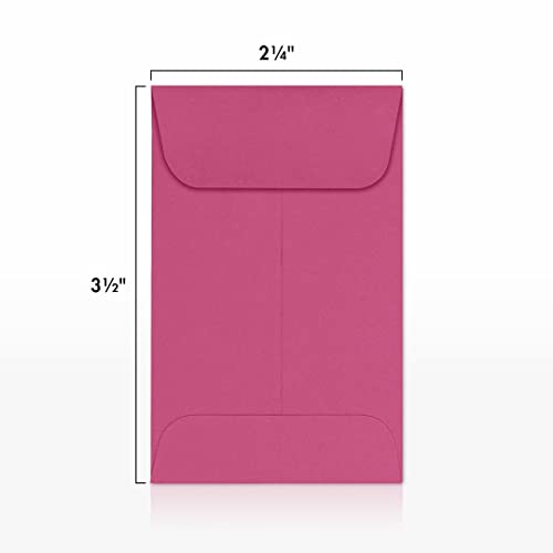 LUXPaper #1 Coin Envelopes | 2 1/4" x 3 1/2" | Magenta Pink | 80lb. Text | 500 Qty