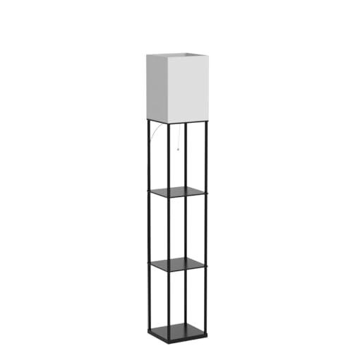 SUNMORY Floor Lamp with Shelves, Standing Lamps for Living Room, Black