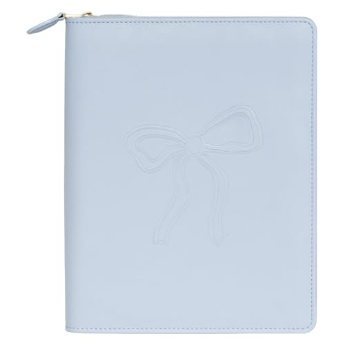 FranklinCovey - Elegant Daydream Planner Love Cover for Wire-Bound FranklinCovey Planners | Simulated Leather - Zipper Closure (Classic, Elegant Bow Blue)