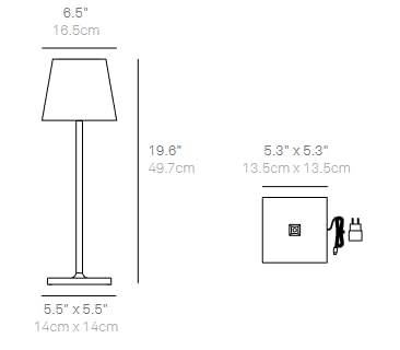 Zafferano, Poldina L Desk, Rechargeable Table Lamp, Dark Gray