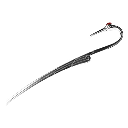 SUNESA Bookmark Sterling Silver Agate Red Crowned Crane Bookmark for Business Gifts for Teachers and Friends 13.6cm Metal Bookmark