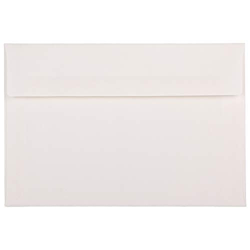 JAM PAPER A8 Strathmore Invitation Envelopes - 5 1/2 x 8 1/8 - Bright White Linen - Bulk 250/Box