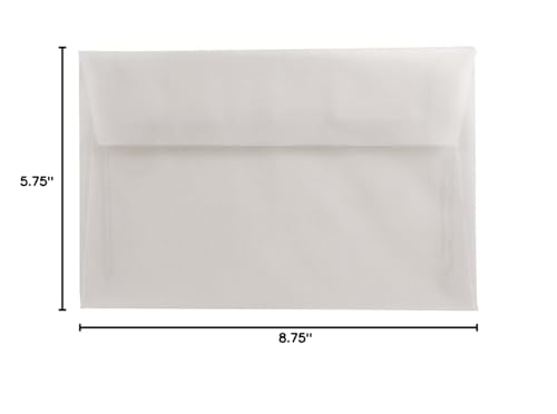 JAM PAPER A9 Translucent Vellum Invitation Envelopes - 5 3/4 x 8 3/4 - Clear - Bulk 250/Box