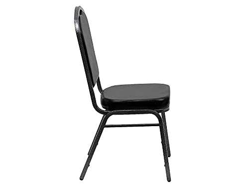 Flash Furniture DC01SVBKVY Vinyl Banquet Chair, Black, 10/Pack (FD-C01-SILVERVEIN-BK-VY-GG)
