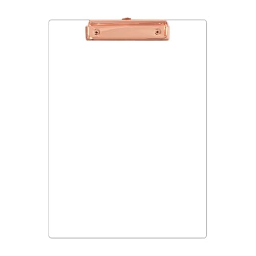 Clipboards Bulk 2Pcs A4 Acrylic Clipboard Transparent File Holder Low Profile Clip Holds 30 Sheets Office Supplies for Professionals(RGD)