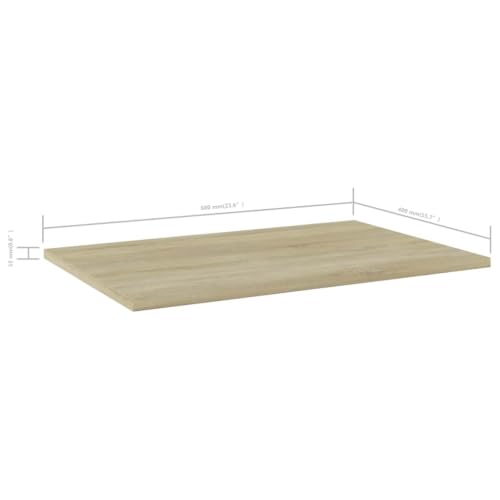 LKJephalotrope 8 Pcs Sonoma Oak Bookshelf Boards 23.6 x 15.7 in