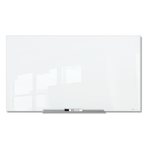 Quartet Magnetic Dry Erase Board, 72" x 48" Glass White Board for Wall, Frameless, InvisaMount, White (Q25F03IMW)
