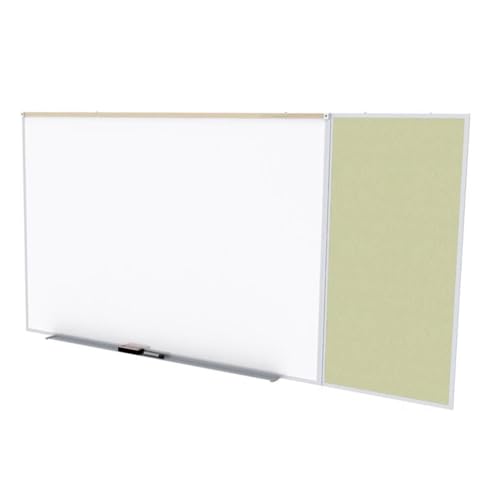 Ghent Style C 4 x 8 Feet Combination Board, Porcelain Magnetic Whiteboard and Vinyl Fabric Bulletin Board, Caramel , Made in the USA