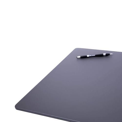 DACASSO Leatherette Conference Table Pad - Luxury Leather Desk Blotter for Writing - Padded Executive Desk Surface Protector - (Gray, 24” x 19”)