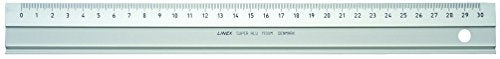 Linex 100413070 1930 Super M Series Ruler 30 CM Aluminium Scales in MM, with Slip Protection, Zeichenkante Cutting Edge and Aluminium