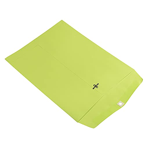 JAM PAPER 10 x 13 Open End Colored Envelopes with Clasp Closure - Ultra Lime Green - 100/Pack
