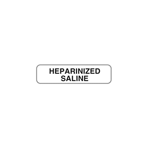 Heparinized Saline Drug Syringe Stickers, Doctor Stuff Veterinarian Stickers, 1-1/4" x 5/16", White, 760/Roll, Tabbies Vet V-AM723