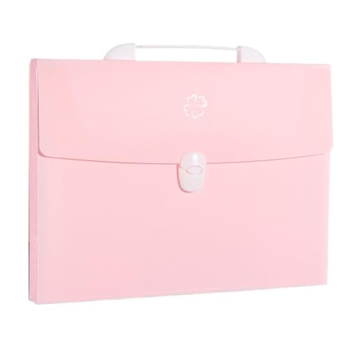 FURUIM2024M A4 File Folders 13 Pockets A4 Size Expanding Wallet File Folder Paper Document Storage Organ Bag Holder Office School Organizer Folder Organizer(Pink)
