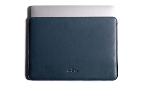 Harber London - Slim Leather MacBook Sleeve Case | Compatible with MacBook Pro 14" (M1-2021 / M2-M3 2023 / M4-2024 / M5-2025 / M5 Pro & M5 Max-2026) - NEW | Navy Colour