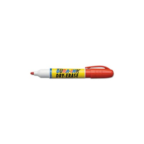Markal 96570 Dura-Ink Dry Erase Ink Marker, with 1/8" Bullet Tip, Red (Pack of 12)
