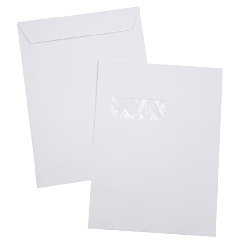 LUXPaper 9 x 12 Open End Window Envelopes | Bright White | 28lb. Text | 250 Qty