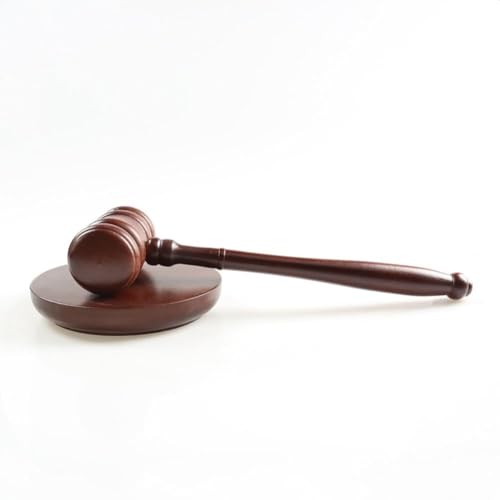 Beech Wood Gavel and Block Set, Judge Auction Law & Order Sounding Mallet for Court Meeting Desk Accessory Auction Hammer